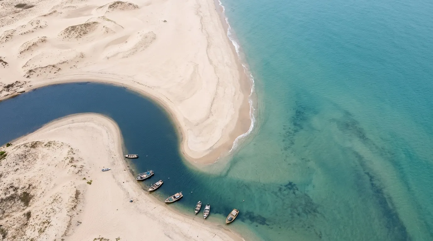 Vista aérea de Camocim, no litoral oeste do Ceará